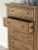 Ashley Vandenmore Medium Brown Queen Storage Sleigh Bed with Mirrored Dresser and Chest