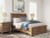 Ashley Vandenmore Medium Brown Queen Storage Sleigh Bed with Mirrored Dresser and 2 Nightstands