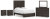 Ashley Parlayon Charcoal Queen Panel Storage Bed with Mirrored Dresser and 2 Nightstands