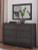 Ashley Parlayon Charcoal Queen Panel Storage Bed with Mirrored Dresser and 2 Nightstands