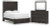 Ashley Parlayon Charcoal Queen Panel Storage Bed with Mirrored Dresser