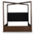 Ashley Kendamor Dark Brown Queen Canopy Bed with Mirrored Dresser