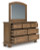 Ashley Vandenmore Medium Brown King Panel Bed with Mirrored Dresser and Chest
