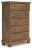 Ashley Vandenmore Medium Brown King Panel Bed with Mirrored Dresser and Chest