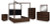 Ashley Kendamor Dark Brown King Canopy Bed with Mirrored Dresser, Chest and Nightstand