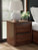 Ashley Kendamor Dark Brown King Canopy Bed with Mirrored Dresser, Chest and Nightstand