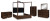 Ashley Kendamor Dark Brown King Canopy Bed with Mirrored Dresser, Chest and 2 Nightstands