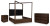 Ashley Kendamor Dark Brown King Canopy Bed with Dresser and Nightstand