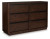 Ashley Kendamor Dark Brown California King Canopy Bed with Dresser and Nightstand