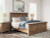 Ashley Vandenmore Medium Brown California King Panel Bed with Mirrored Dresser and Chest