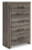 Ashley Urbanoore Brown Gray Twin Panel Bed with Mirrored Dresser, Chest and Nightstand