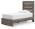 Ashley Urbanoore Brown Gray Twin Panel Storage Bed with Mirrored Dresser