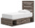 Ashley Urbanoore Brown Gray Twin Panel Bed with Storage with Mirrored Dresser and Chest Ashley Urbanoore Brown Gray Twin Panel Bed with Storage with Mirrored Dresser and Chest