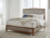 Ashley Sharlance Green Brown Queen Upholstered Panel Bed with Mirrored Dresser and Nightstand