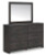 Ashley Delmorta Dark Gray Twin Panel Storage Bed with Mirrored Dresser and Chest