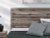 Ashley Urbanoore Brown Gray King Panel Bed with Mirrored Dresser and Nightstand