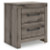 Ashley Urbanoore Brown Gray Full Panel Bed with Storage with Mirrored Dresser and 2 Nightstands