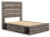 Ashley Urbanoore Brown Gray Full Panel Bed with Storage with Mirrored Dresser and 2 Nightstands