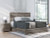 Ashley Urbanoore Brown Gray King Panel Bed with Mirrored Dresser and 2 Nightstands