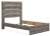 Ashley Urbanoore Brown Gray Full Panel Bed with Mirrored Dresser, Chest and 2 Nightstands