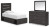 Ashley Delmorta Dark Gray Twin Panel Bed with Storage with Mirrored Dresser