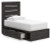 Ashley Delmorta Dark Gray Twin Panel Bed with Storage with Mirrored Dresser