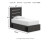 Ashley Delmorta Dark Gray Twin Panel Bed with Storage with Mirrored Dresser