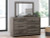 Ashley Urbanoore Brown Gray Full Panel Bed with Mirrored Dresser and Chest