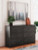 Ashley Delmorta Dark Gray Twin Panel Bed with Storage with Dresser