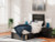 Ashley Delmorta Dark Gray Twin Panel Bed with Storage with Dresser