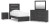 Ashley Delmorta Dark Gray Twin Panel Bed with Mirrored Dresser and Nightstand