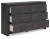 Ashley Delmorta Dark Gray Full Panel Bed with Storage with Dresser