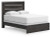 Ashley Delmorta Dark Gray Queen Panel Bed with Mirrored Dresser, Chest and Nightstand