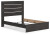 Ashley Delmorta Dark Gray Queen Panel Bed with Mirrored Dresser, Chest and Nightstand