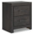 Ashley Delmorta Dark Gray Queen Panel Bed with Mirrored Dresser, Chest and Nightstand