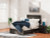 Ashley Delmorta Dark Gray Queen Panel Bed with Mirrored Dresser, Chest and Nightstand
