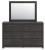 Ashley Delmorta Dark Gray Full Panel Bed with Storage with Mirrored Dresser, Chest and 2 Nightstands