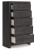 Ashley Delmorta Dark Gray Full Panel Bed with Storage with Mirrored Dresser and Chest