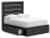 Ashley Delmorta Dark Gray Full Panel Bed with Storage with Mirrored Dresser and Chest