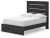 Ashley Delmorta Dark Gray Full Panel Bed with Storage with Mirrored Dresser and Chest