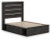 Ashley Delmorta Dark Gray Full Panel Bed with Storage with Mirrored Dresser and Chest