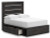 Ashley Delmorta Dark Gray Full Panel Bed with Storage with Mirrored Dresser and Chest