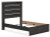Ashley Delmorta Dark Gray Full Panel Bed with Mirrored Dresser and 2 Nightstands