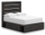 Ashley Delmorta Dark Gray Full Panel Bed with Storage with Mirrored Dresser
