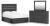 Ashley Delmorta Dark Gray Full Panel Bed with Storage with Mirrored Dresser