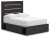 Ashley Delmorta Dark Gray Full Panel Bed with Storage with Mirrored Dresser