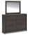 Ashley Parlayon Charcoal King Panel Storage Bed with Mirrored Dresser