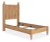Ashley Galletyn Warm Brown Twin Panel Bed with Mirrored Dresser
