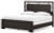 Ashley Covetown Dark Brown King Panel Bed with Mirrored Dresser, Chest and 2 Nightstands