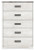 Ashley Shawburn Whitewash Full Platform Bed with Dresser and Chest